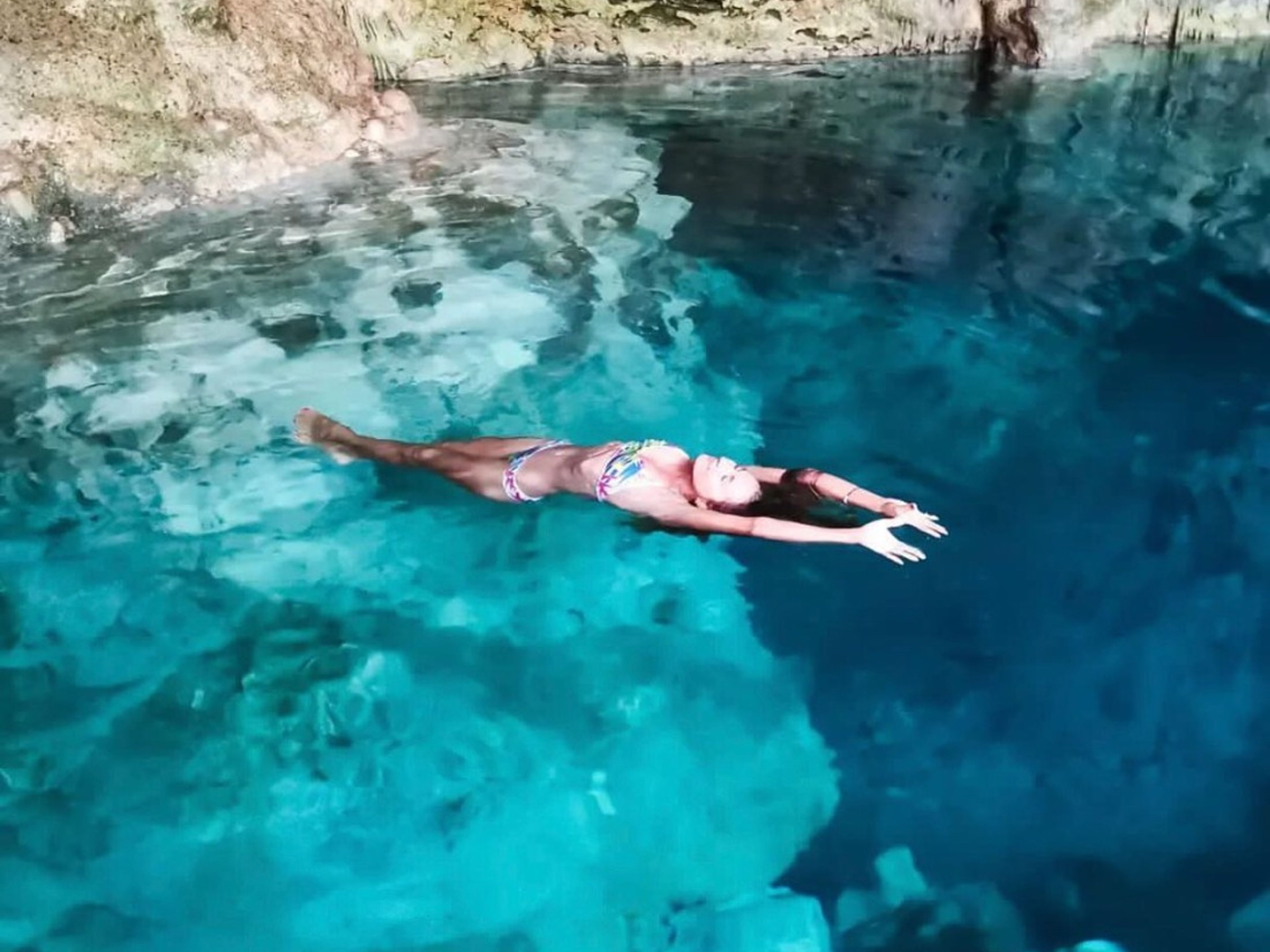 Tour "PARC DES GROTTES". Swimming time at one of Cuba’s most famous caves, Saturno Cave, Matanzas, Cuba.