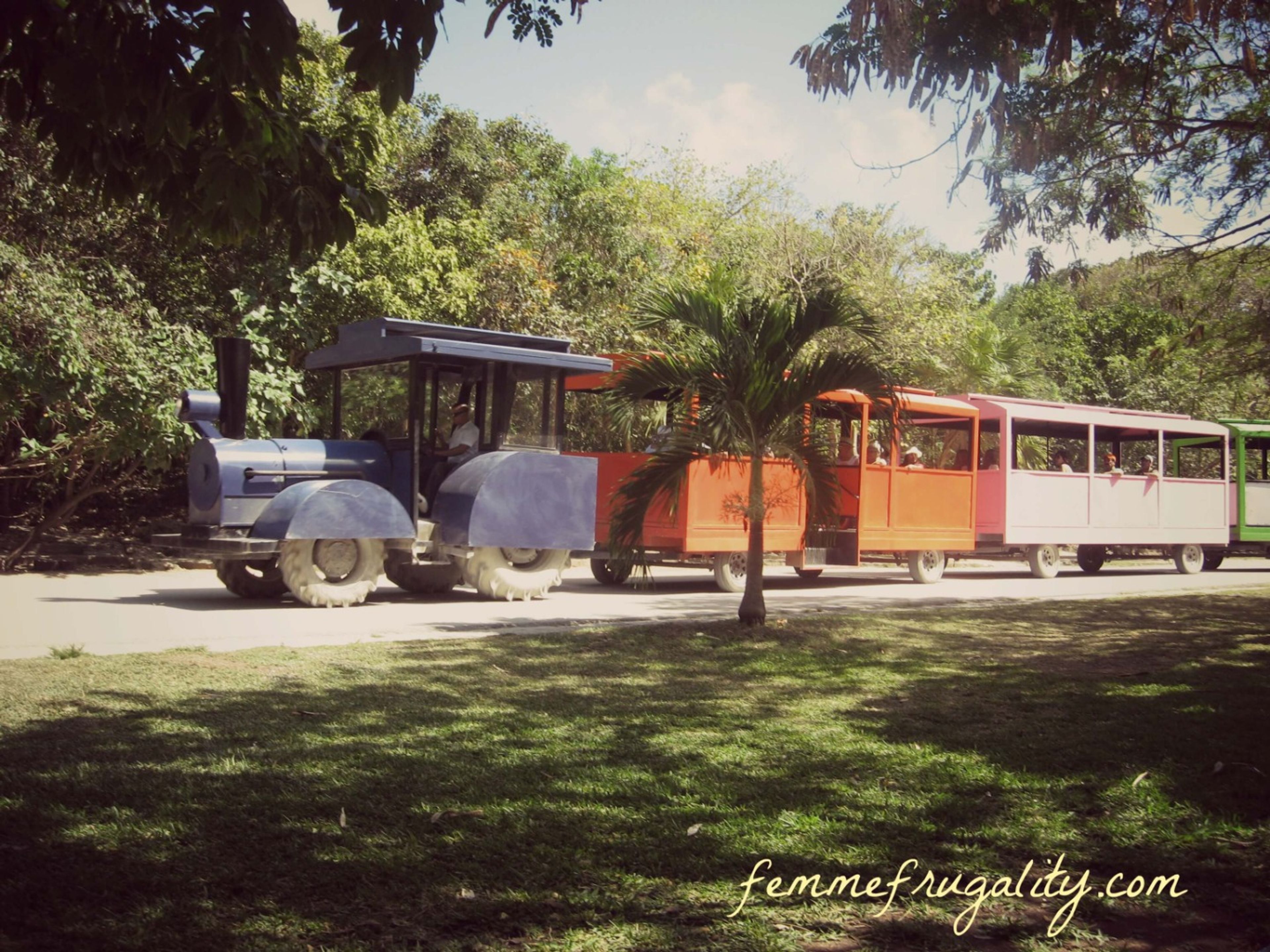 "Tulum + Playa del Carmen Plus" Tour. The Tractor Train in Tulum, a special journey through the city. Tulum, Mexico.