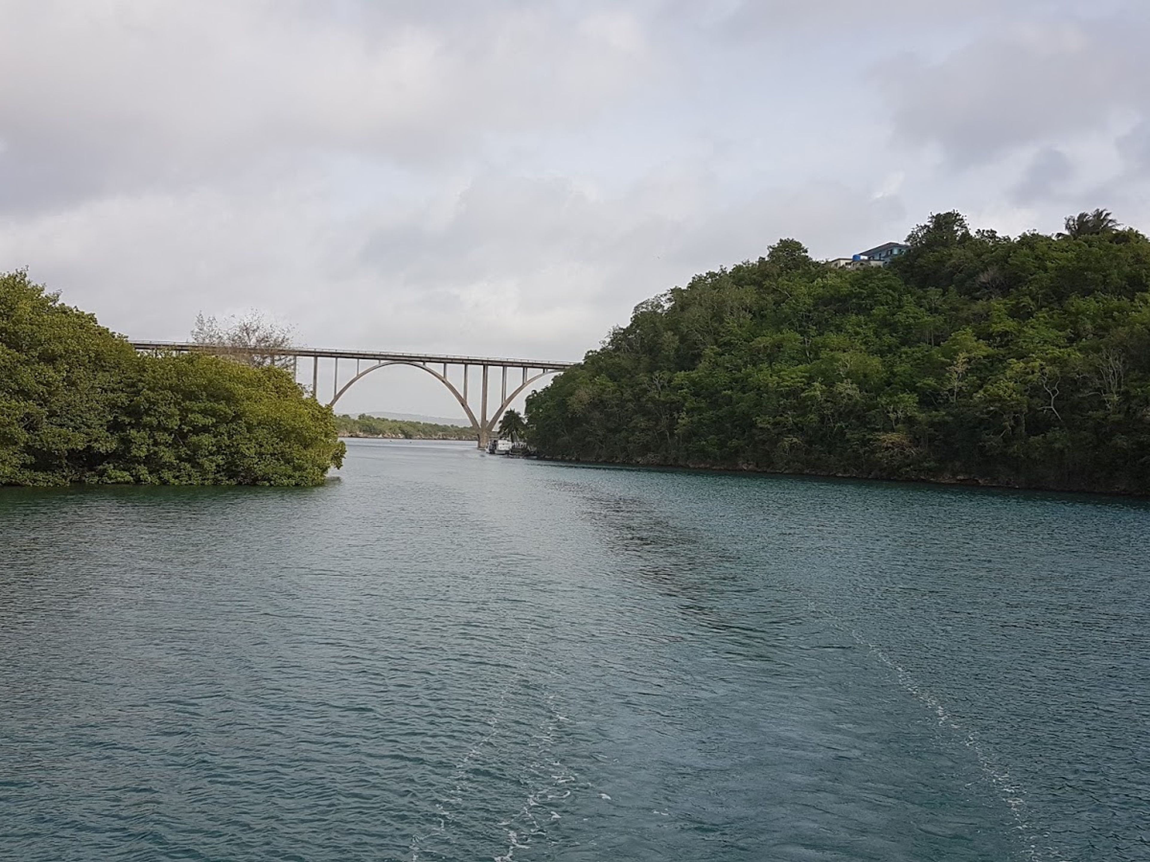 Jeep Safari "NATURE TOUR 4X4 JIBACOA PLUS". Canimar bridge panoramic view, Matanzas city, Matanzas, Cuba.
