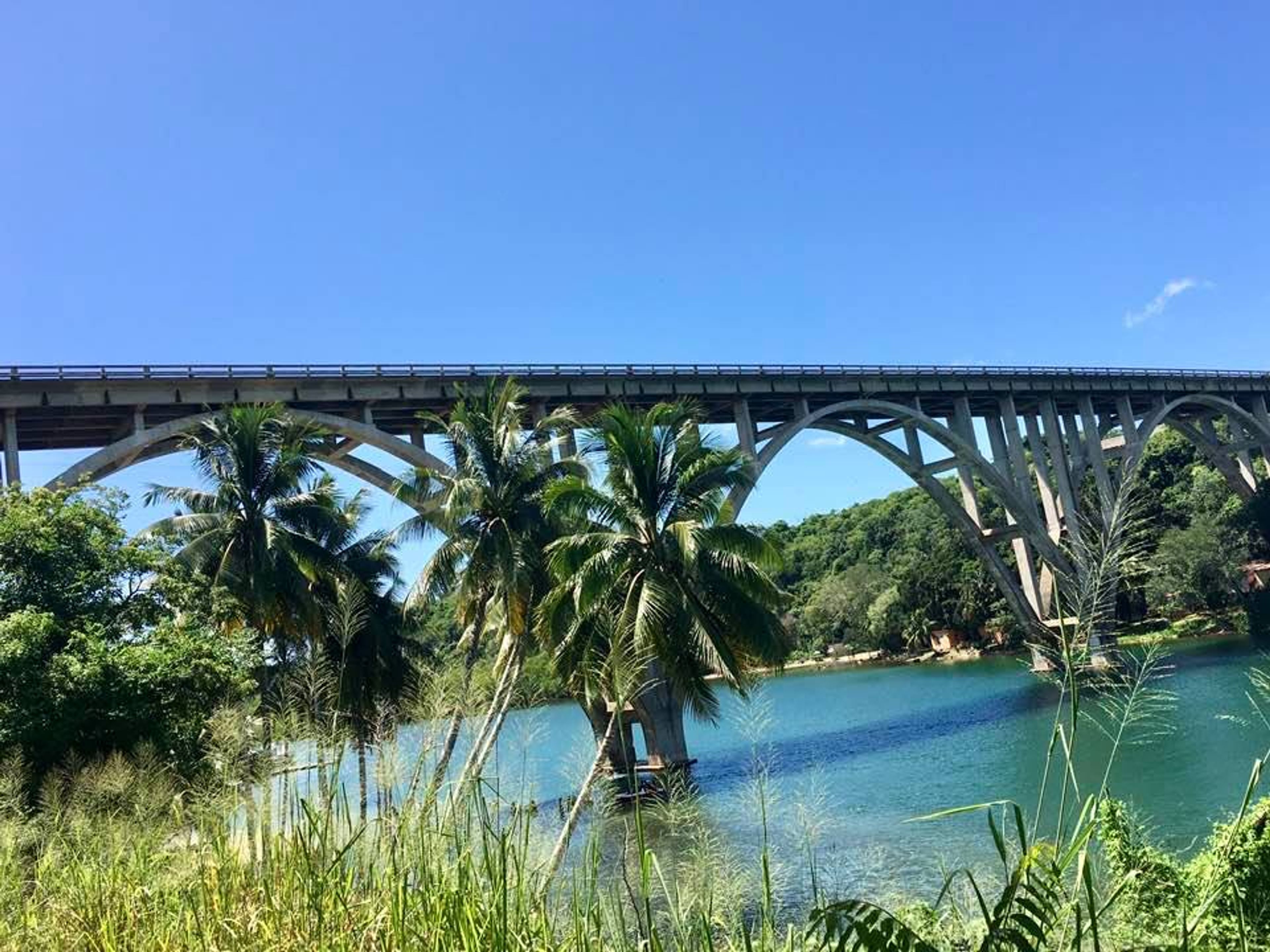 Jeep Safari "NATURE TOUR 4X4 JIBACOA PLUS". Canimar bridge panoramic view, Matanzas city, Matanzas, Cuba.