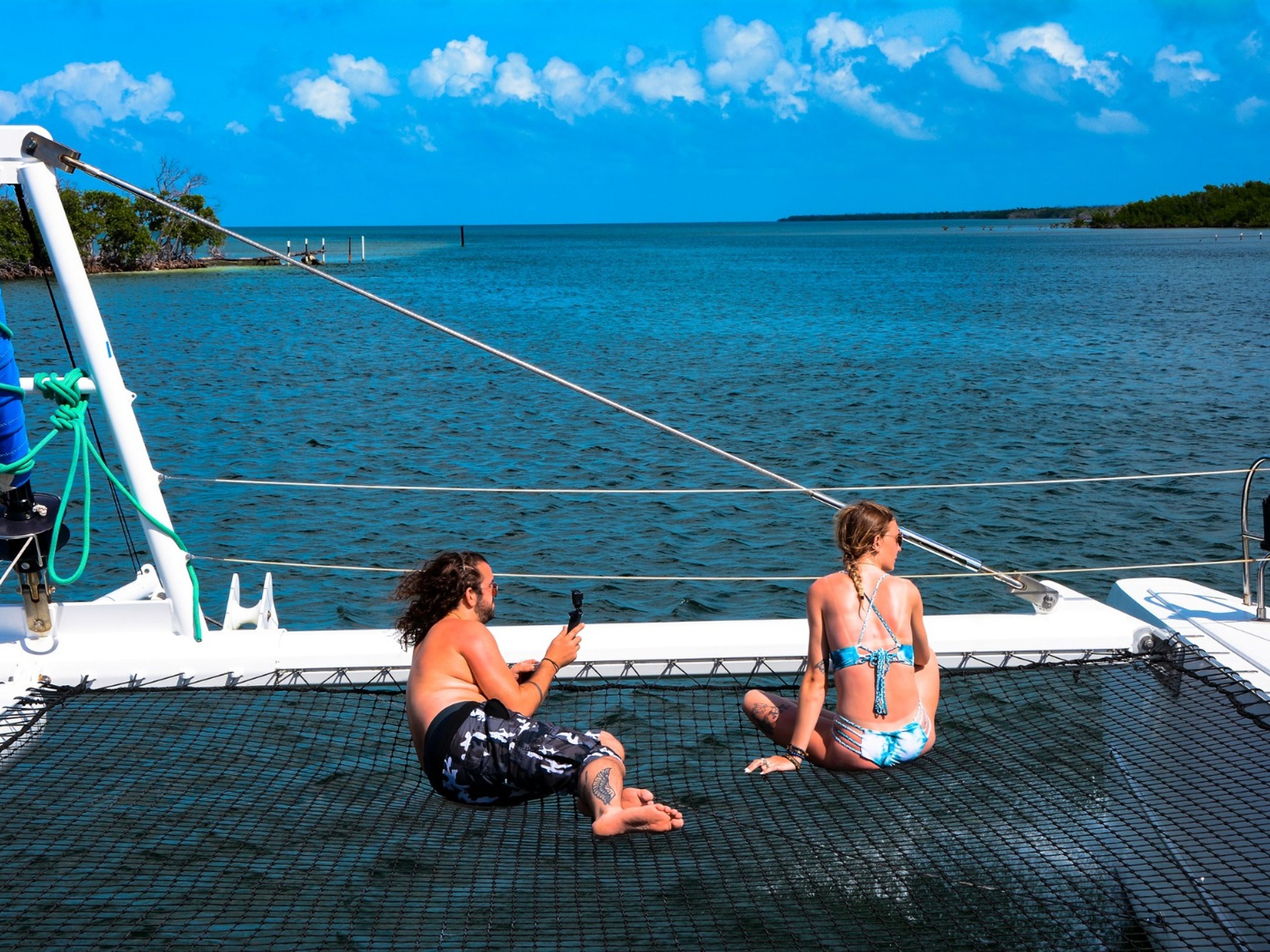 “CATAMARAN RIDE (BLUE ADVENTURE)” Tour. “CATAMARAN RIDE (BLUE ADVENTURE)” Tour, Ramón de Antillas beach, Holguín, Cuba.