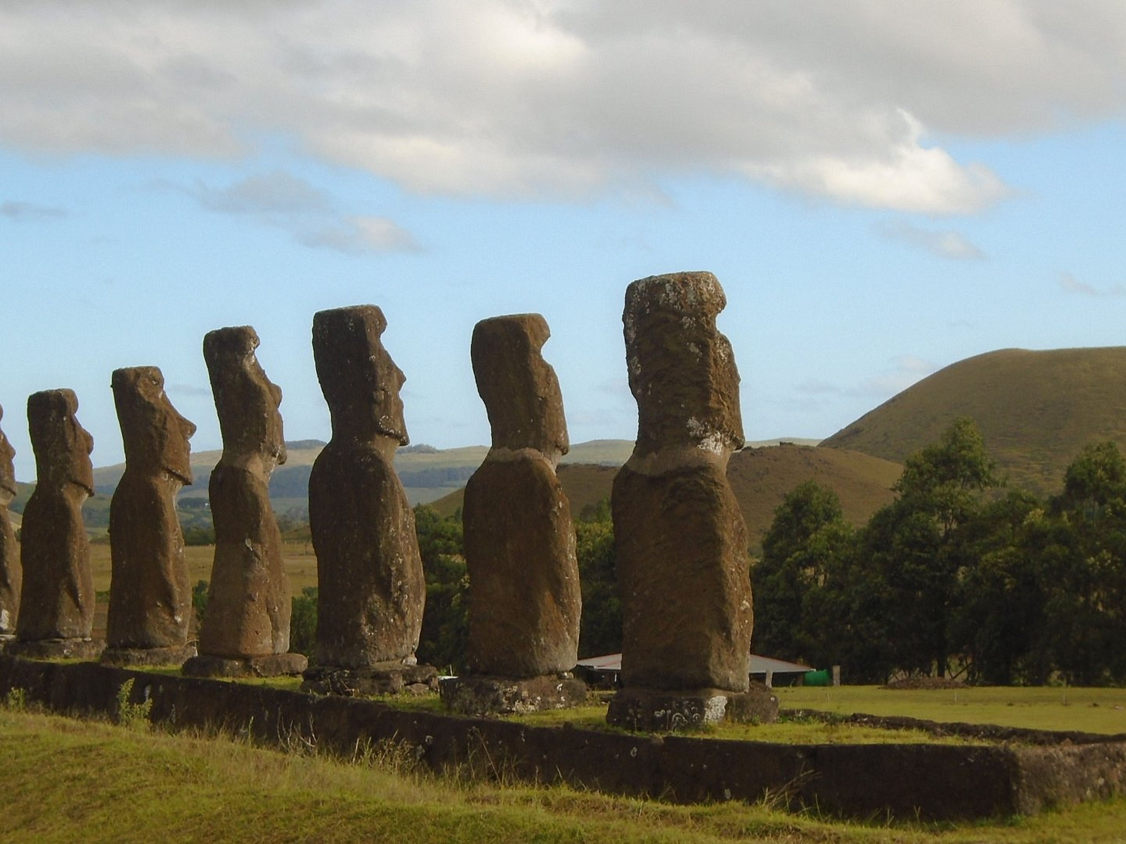 Tour “AHU AKIVI, LES SEPT MOAIS”. Ahu Akivi or Ati ´U, “AHU AKIVI, THE SEVEN MOAIS” Tour, Easter Island, Chile.