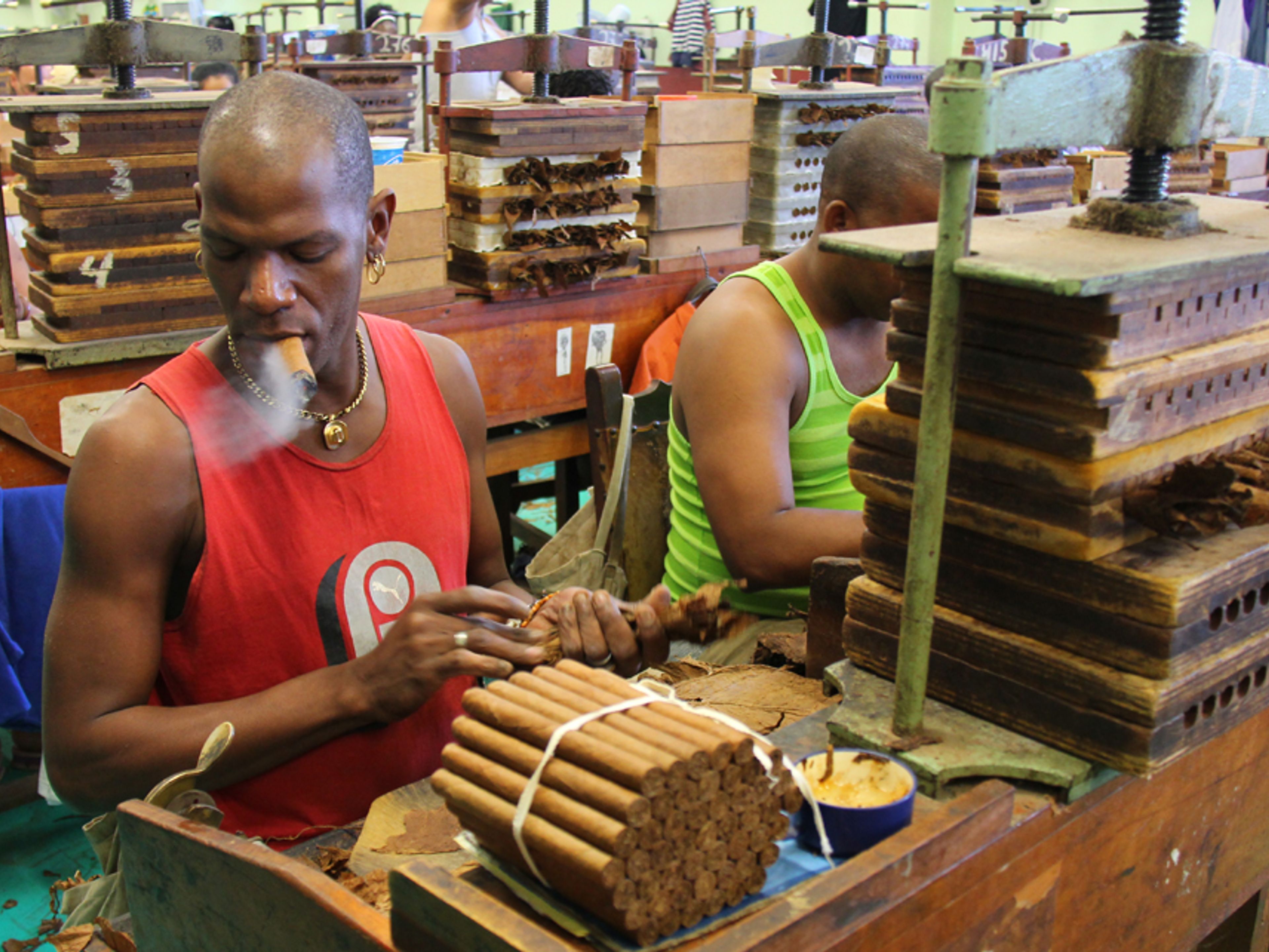 Excursão "CHARUTOS E RUM CUBANOS, UMA TRADIÇÃO DE EXCELÊNCIA E HISTÓRIA". Partagás Royal Cigar Factory of Havana interior view, Old Havana, La Habana, Cuba.