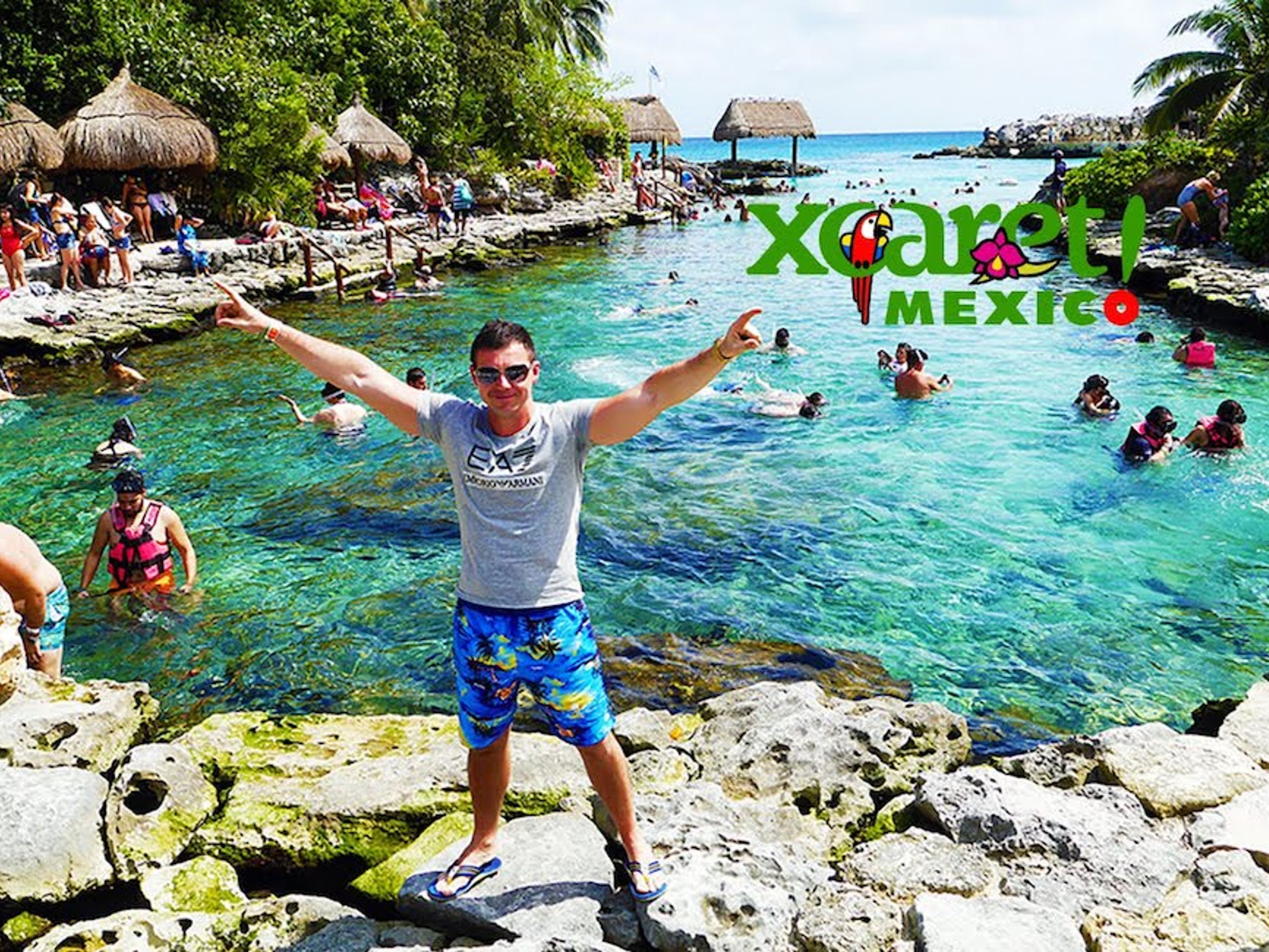 Excursão "Xcaret Plus da Riviera Maya". Xcaret Park, a place to have fun with its attractive attractions. Yucatan Peninsula, Mexico.