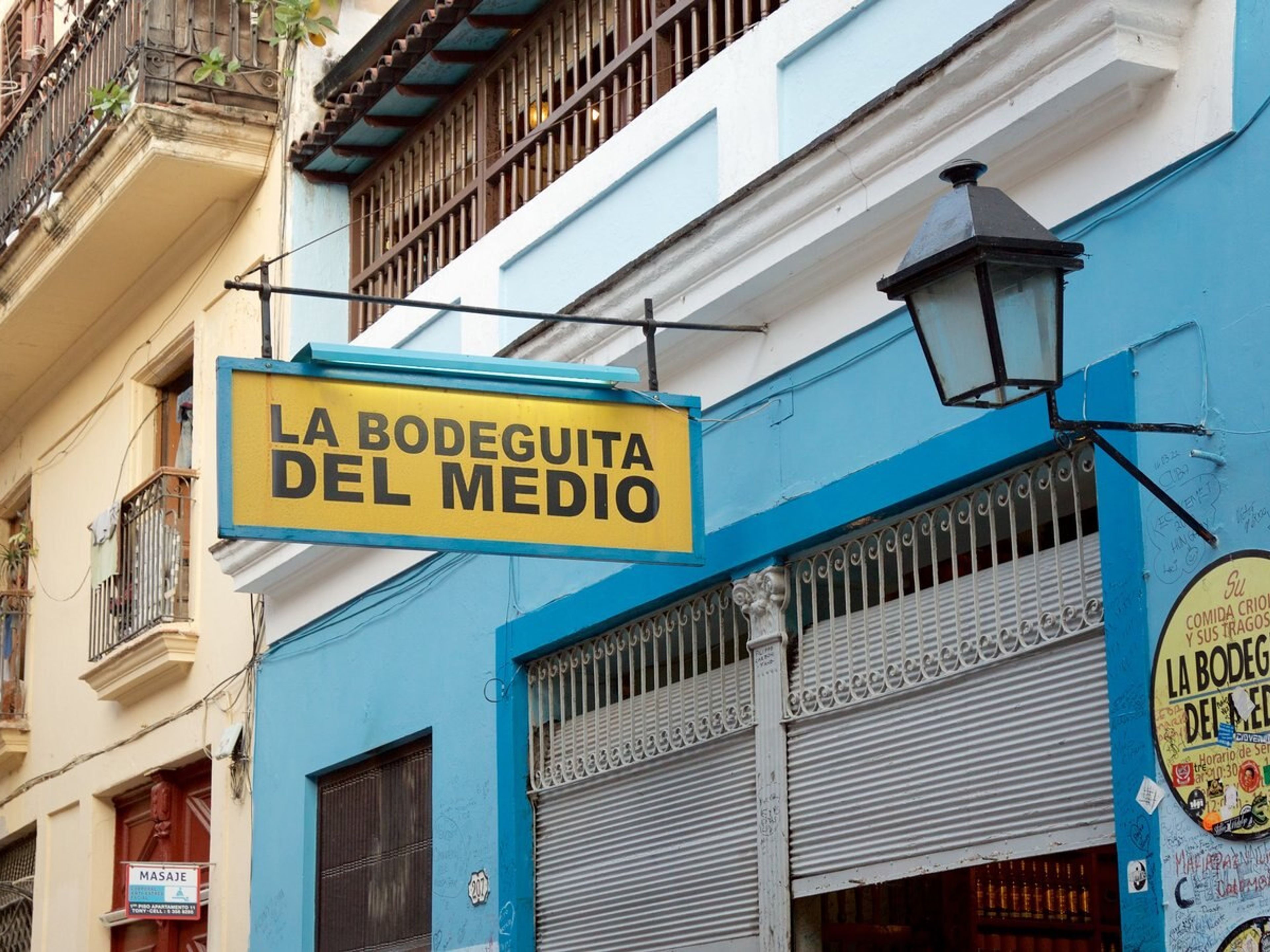 “WALKING TOUR OLD HAVANA” Tour. La Bodeguita del Medio restaurant panoramic view, Old Havana, Havana, Cuba.