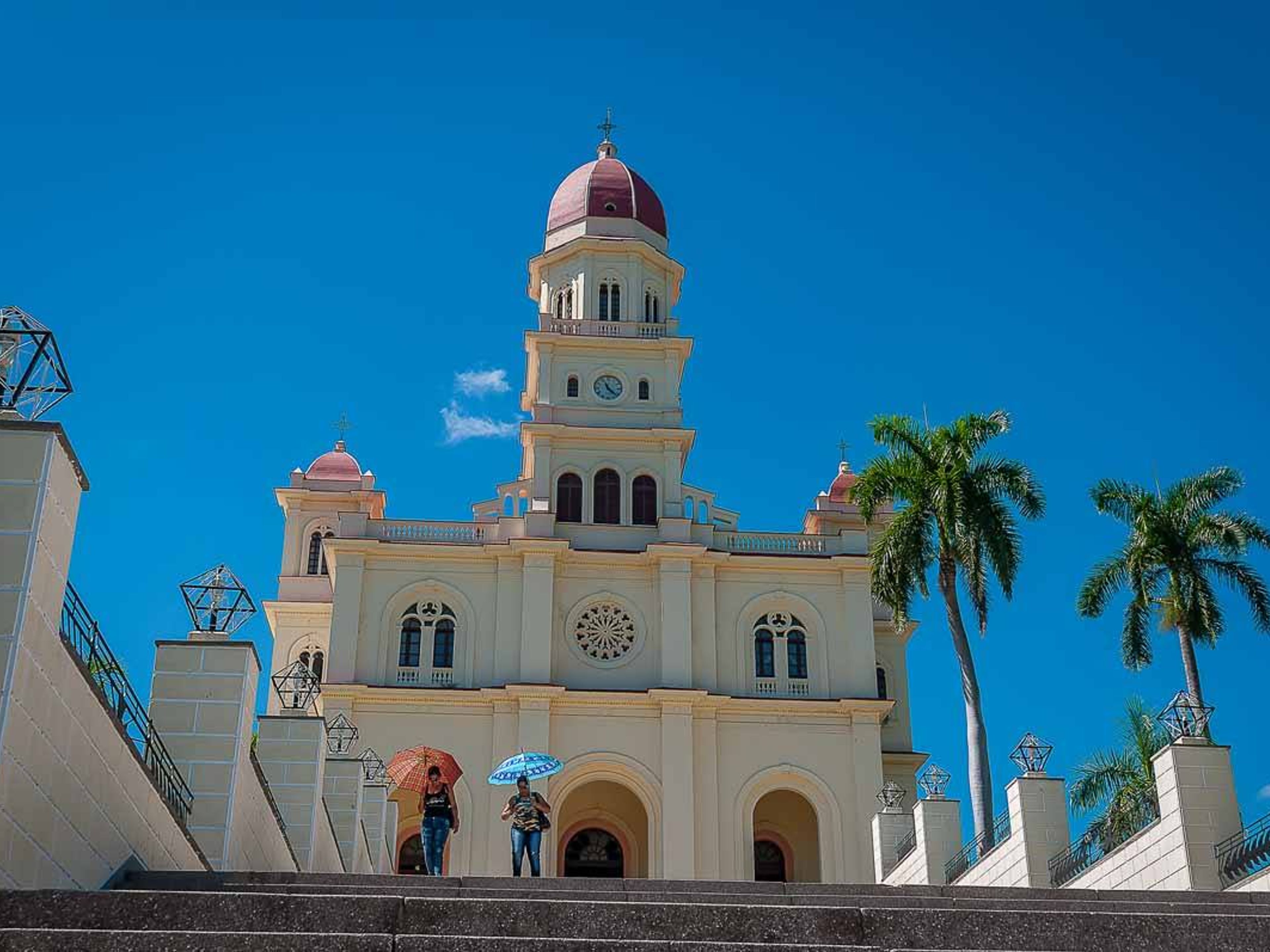 "VISIT TO THE STEEL BAND PROJECT IN THE COMMUNITY OF EL COBRE" Tour. The Santuary of La Virgen de la Caridad del Cobre panoramic view, El Cobre, Santiago de Cuba, Cuba.