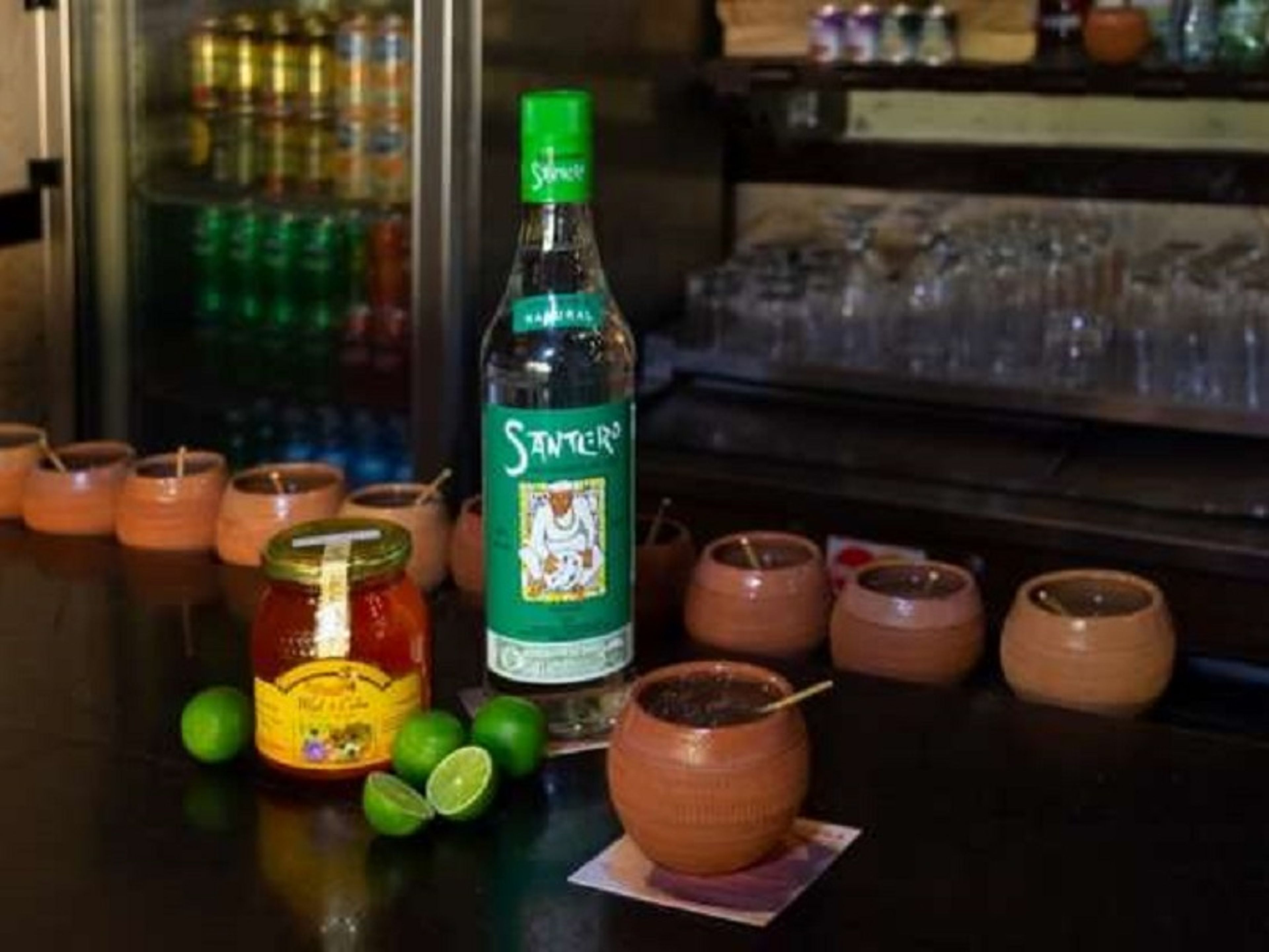 Tour "BALLARE A TRINIDAD". La Canchanchara Bar, The most famous bar in trinidad. La Canchanchara is a traditional Cuban cocktail made of Aguardiente, lime juice, and honey.