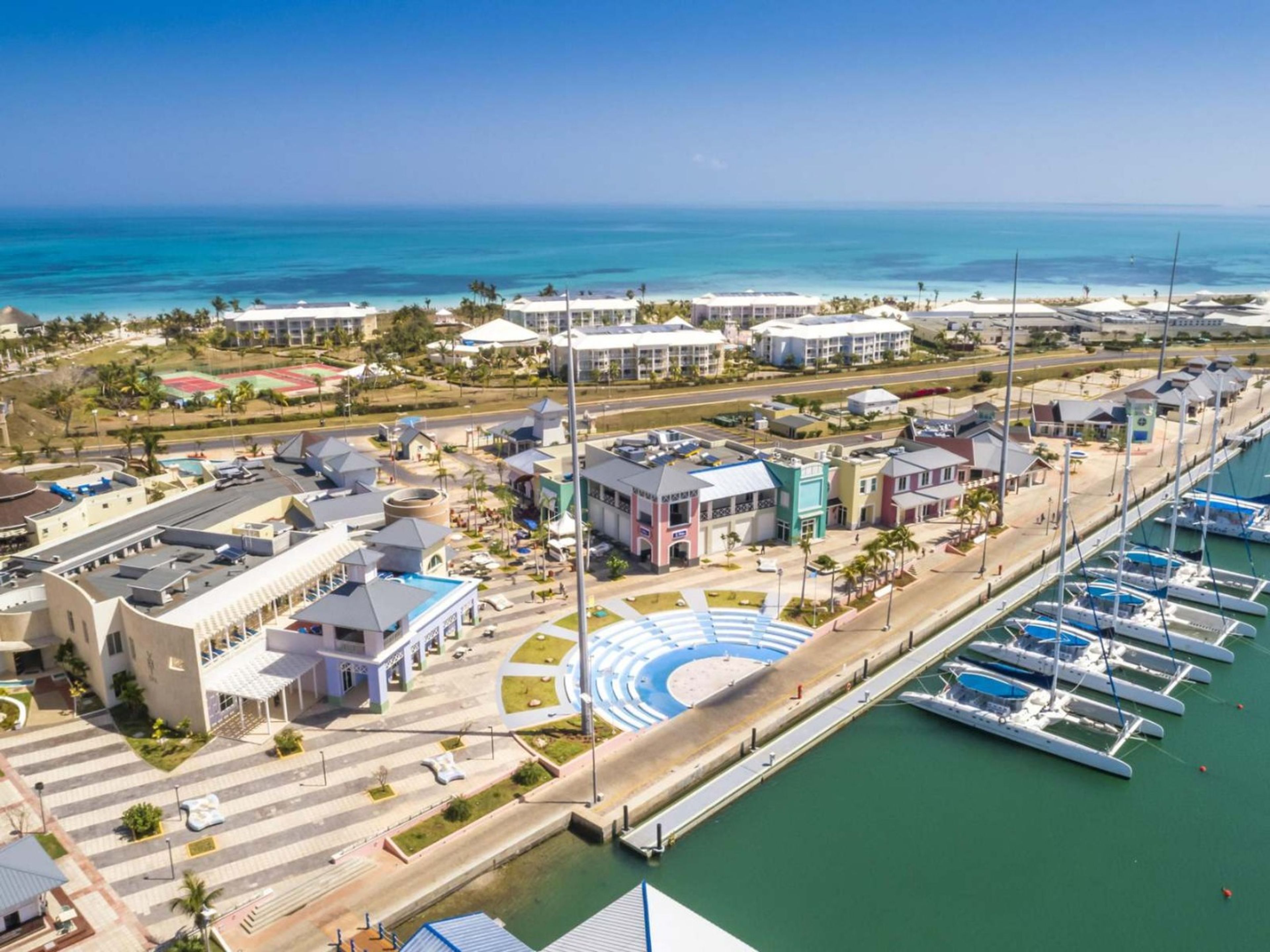 "OLD CARS IN VARADERO" Tour. The Marina Gaviota panoramic view, Varadero, Matanzas, Cuba.