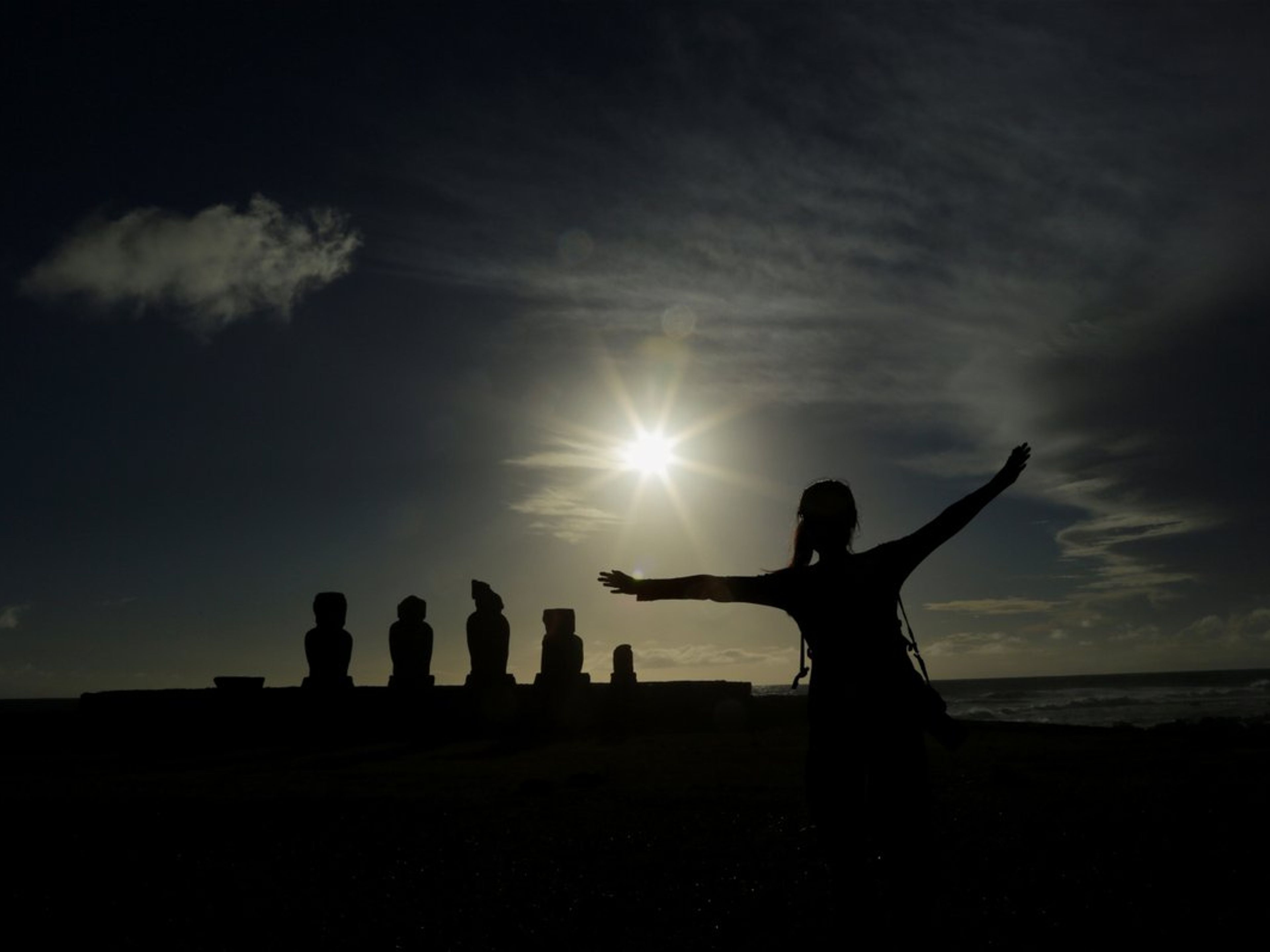 "TAHAI SUNSET", tour. Sunset in Tahai, Easter Island