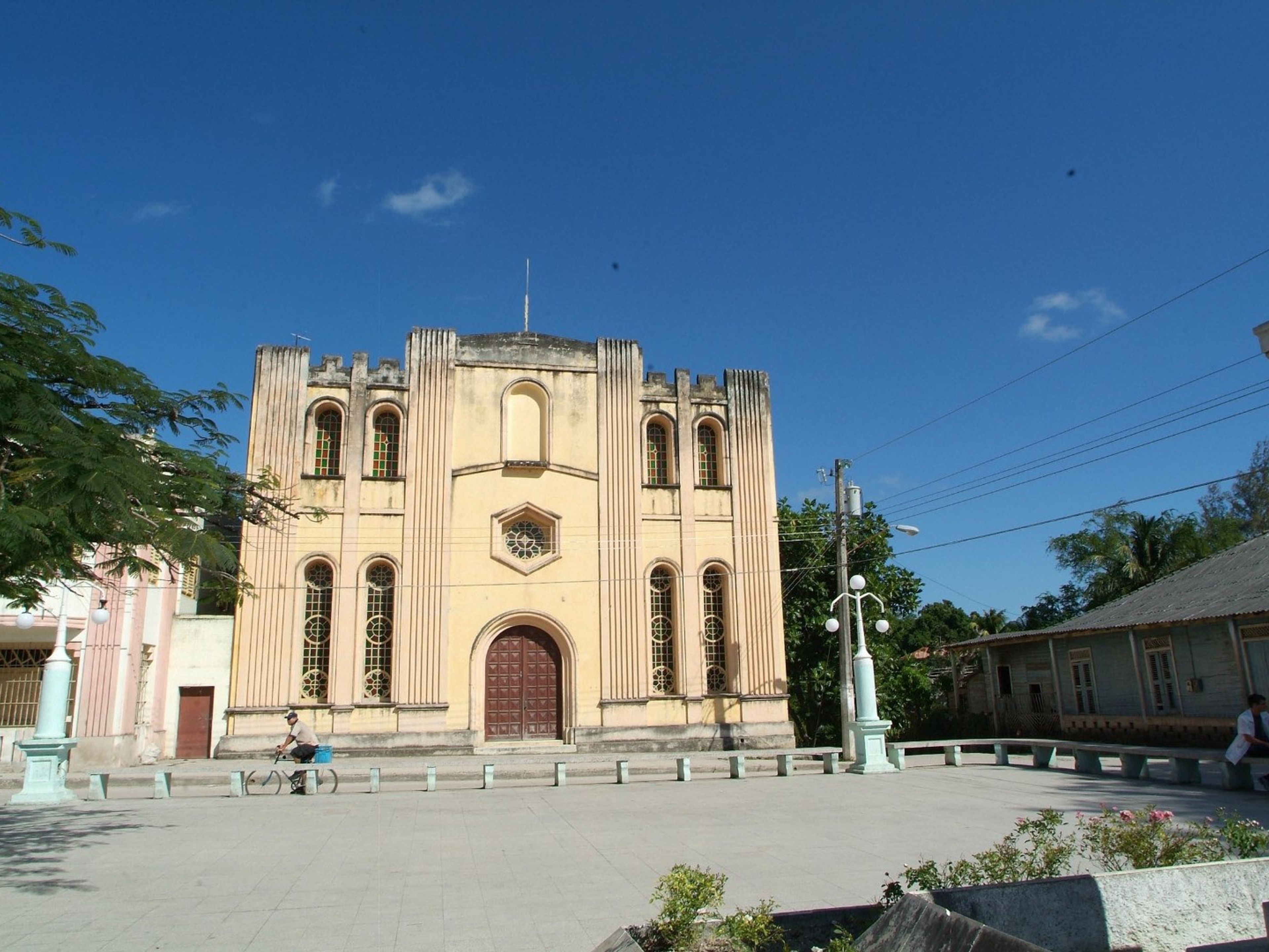 Jeep Safari “BANES”. Church of Banes panoramic view, Banes city, Holguín