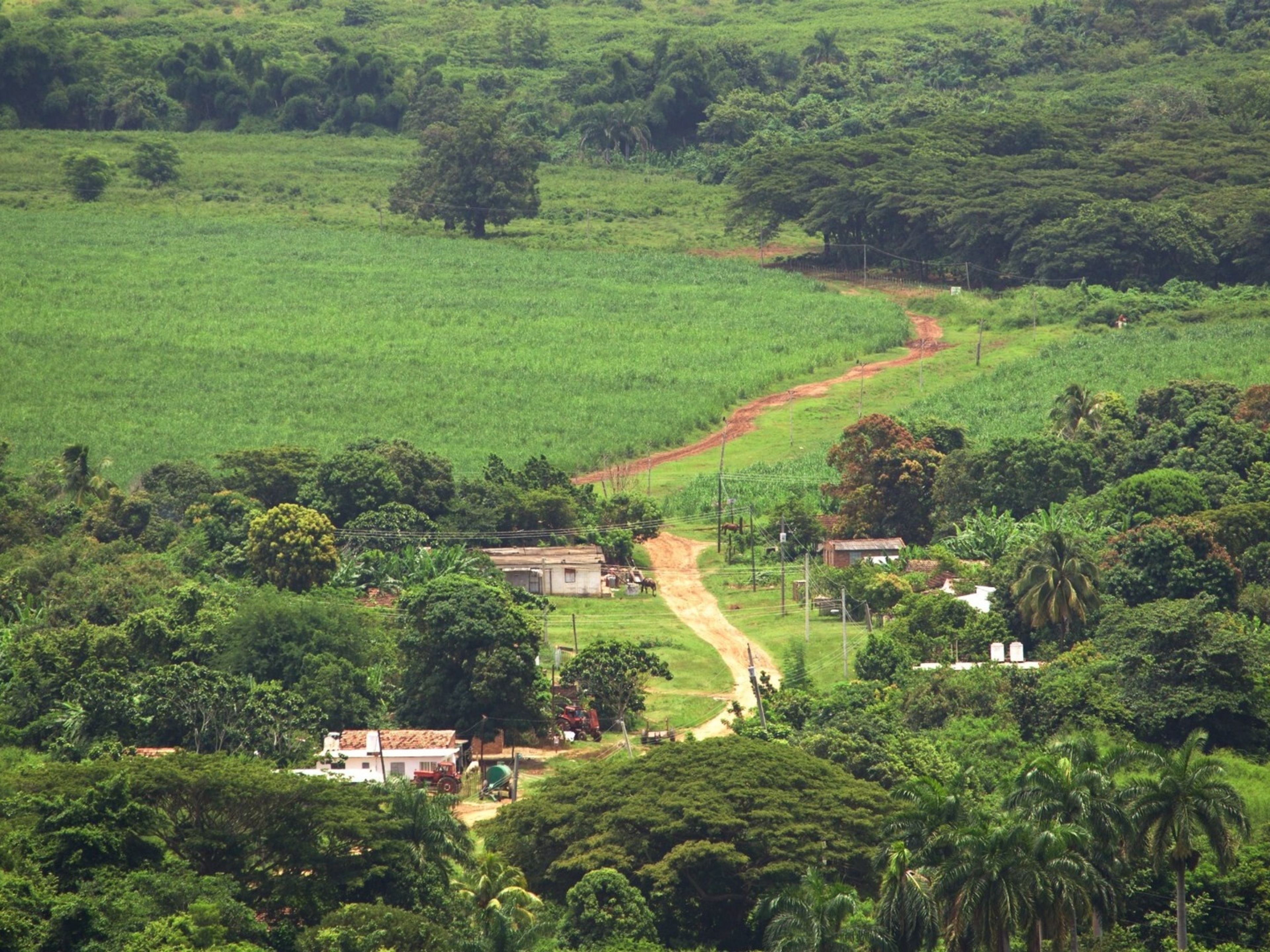 Excursión de Ciclismo “RUTA DEL AZUCAR”. Valle de los Ingenios, (Valley de los Ingenios or Valley of the Sugar Mills) panoramic view, Trinidad, Sancti Spíritus, Cuba.