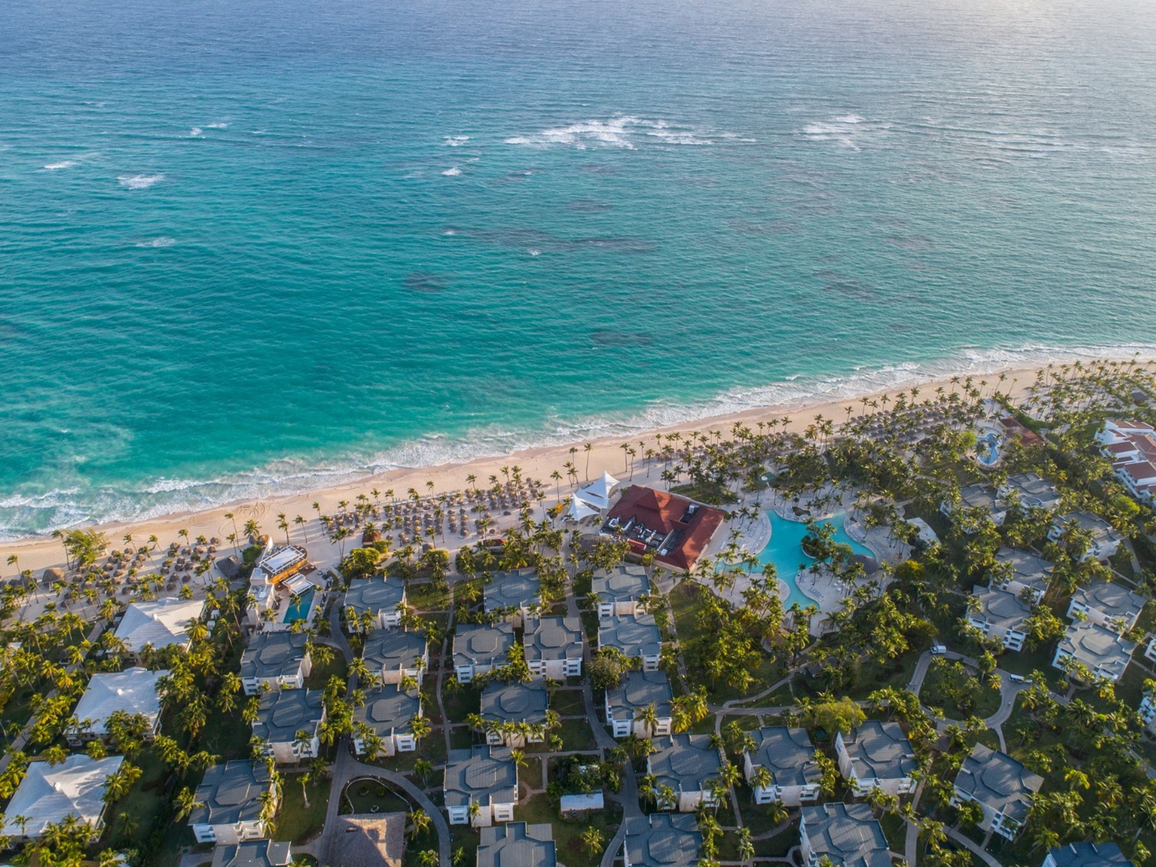 Hotel GRAND BAVARO PRINCESS ALL SUITES RESORTS, SPA & CASINO.Hotel's aereal panoramic view.