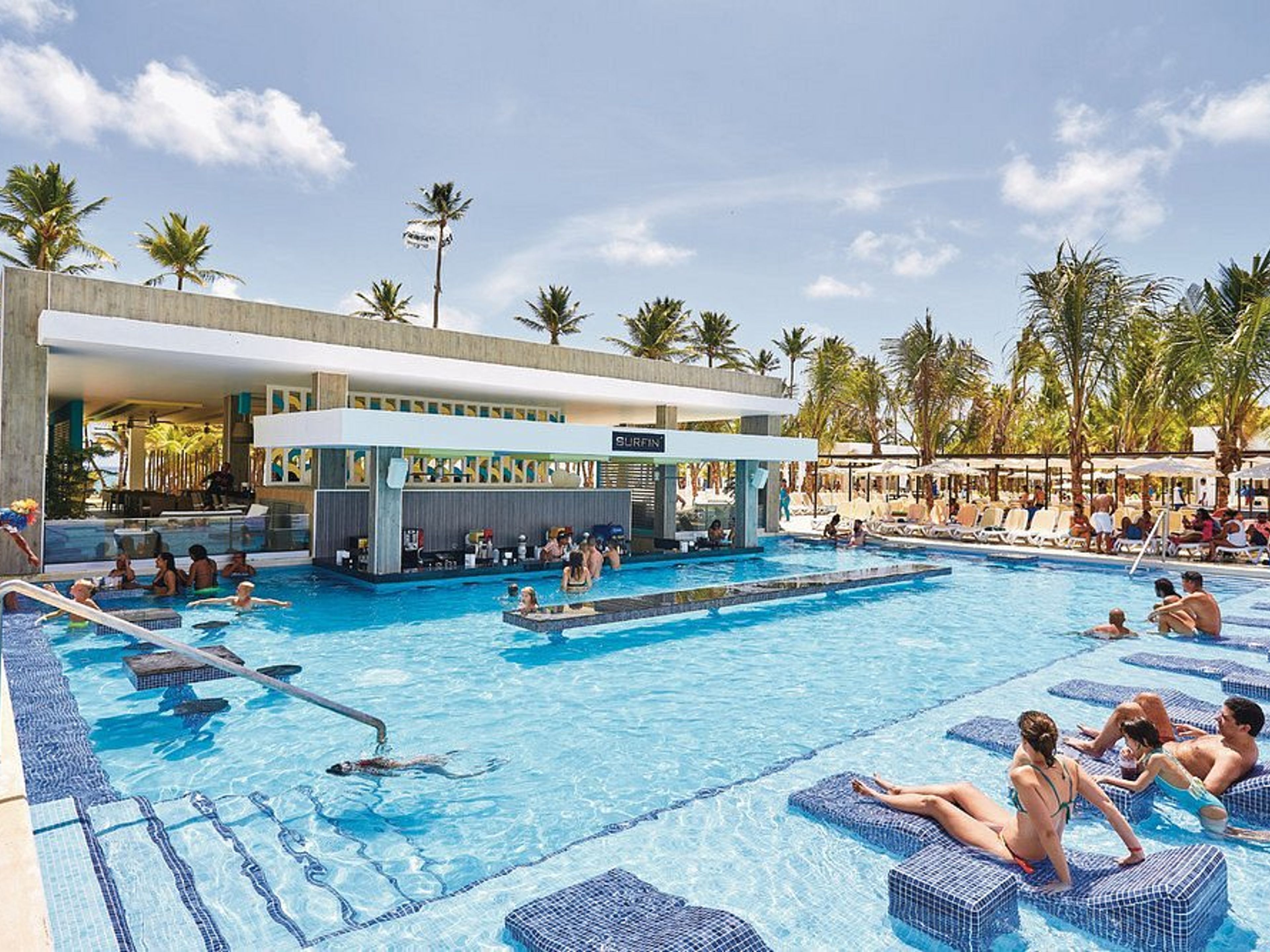 Hotel RIU BAMBU.Hotel's pool panoramic view.