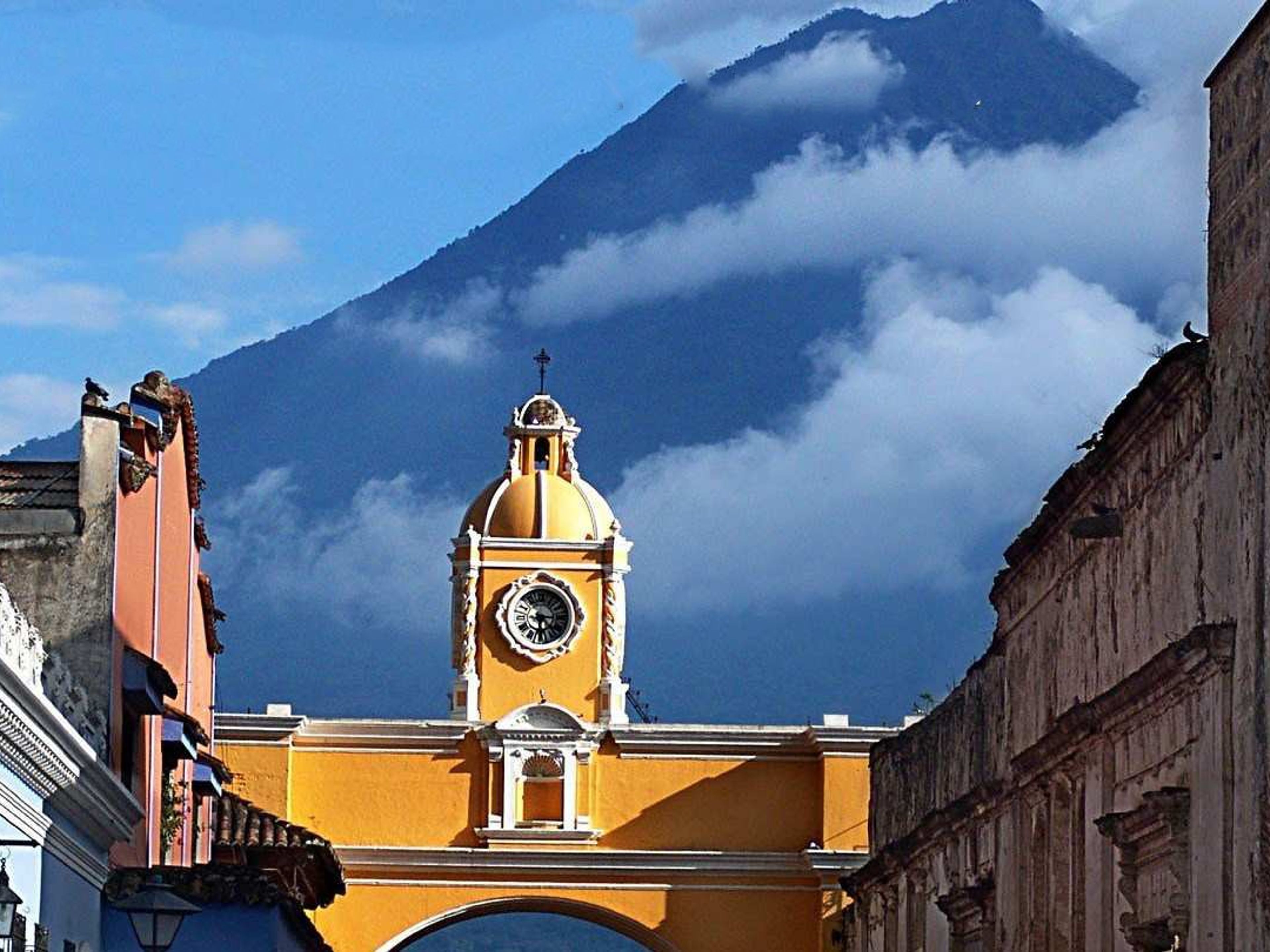 Posada La Merced Antigua - Antigua Guatemala old city panoramic view, Guatemala