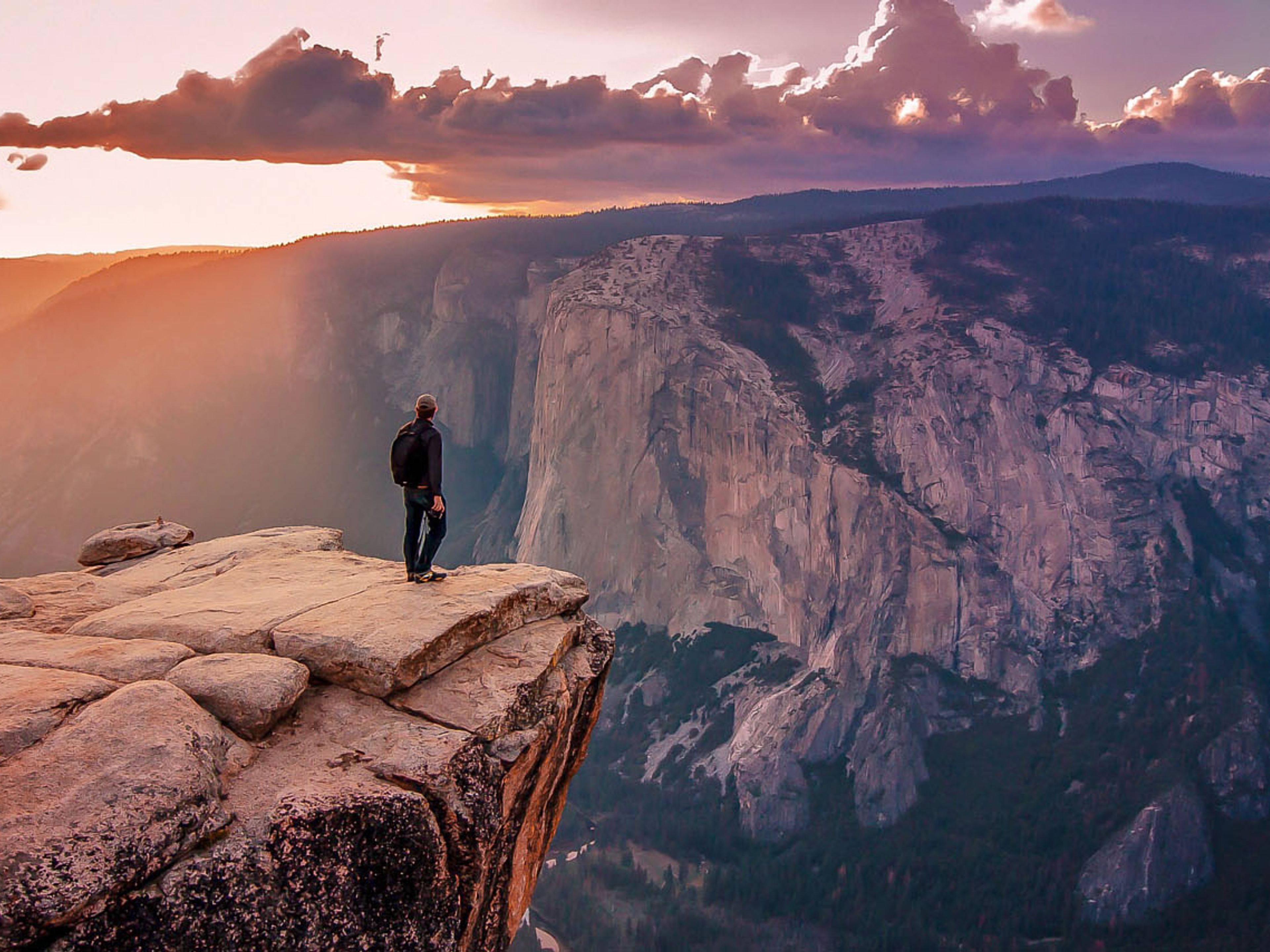 Yosemite National Park panoramic view, California state, United States of America.