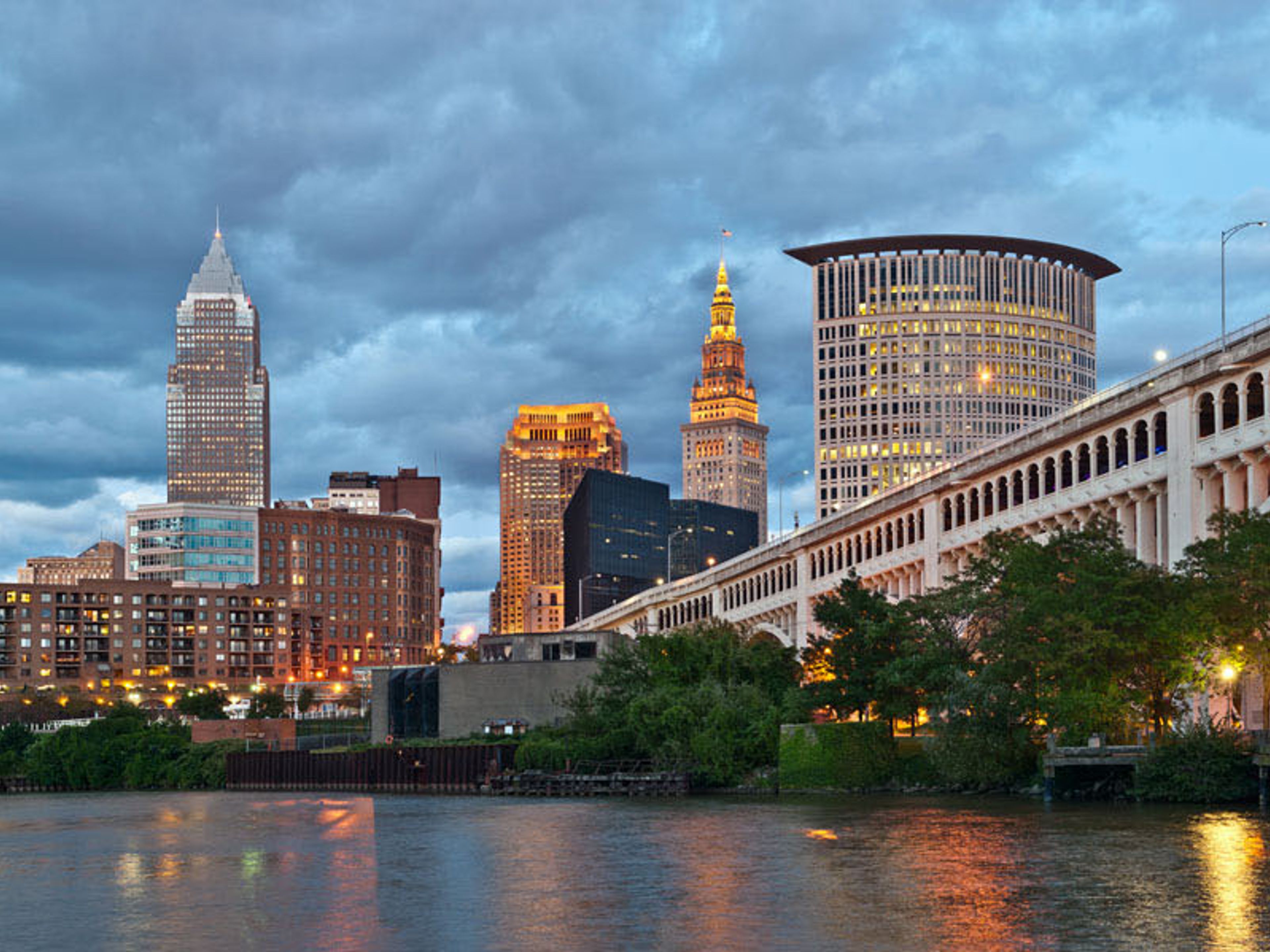 Cleveland city panoramic view, CLEVELAND, Ohio state, United States of America.