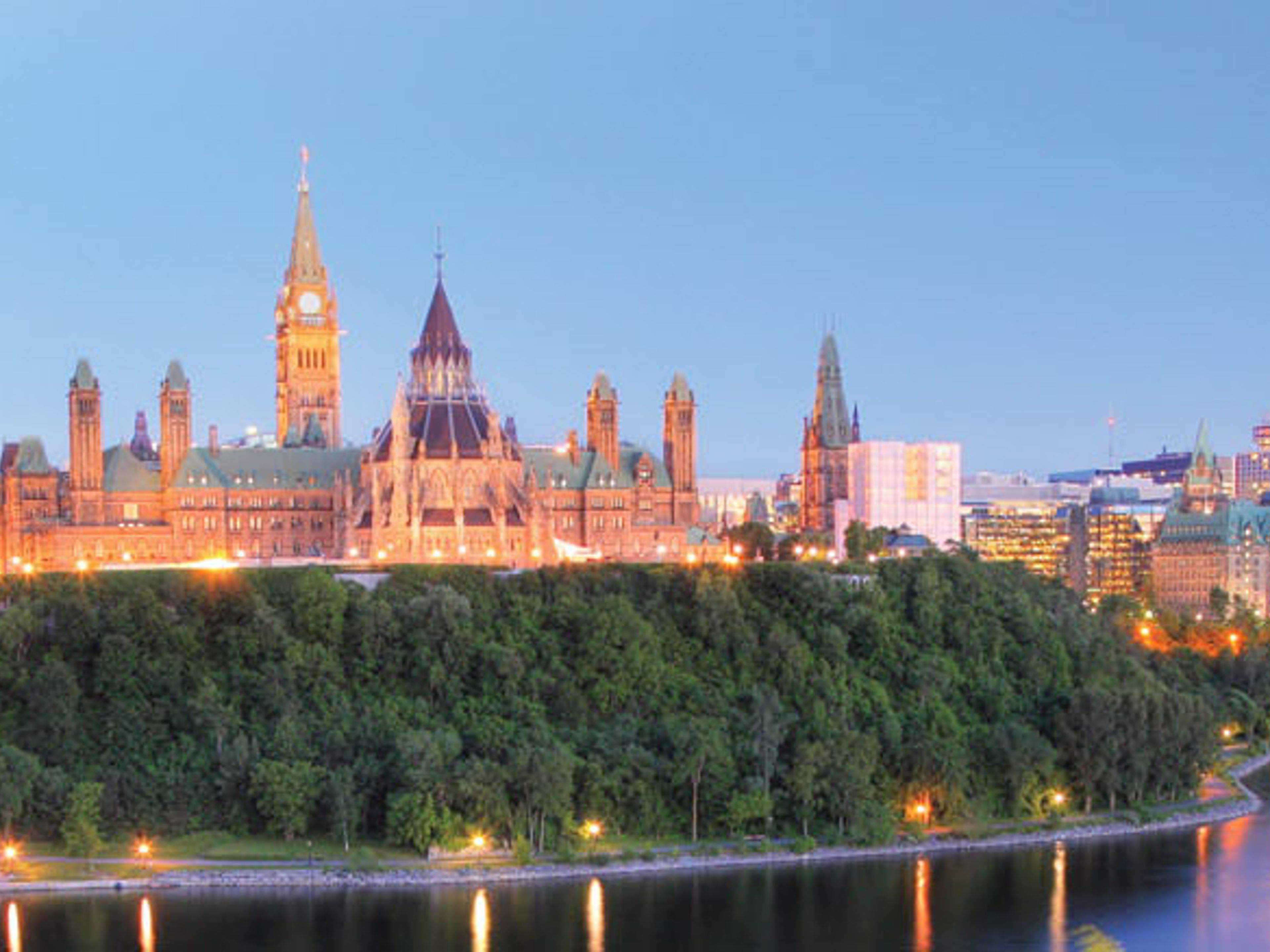 The Ottawa Parliament Hill panoramic view, OTTAWA, Ontario province, Canada.