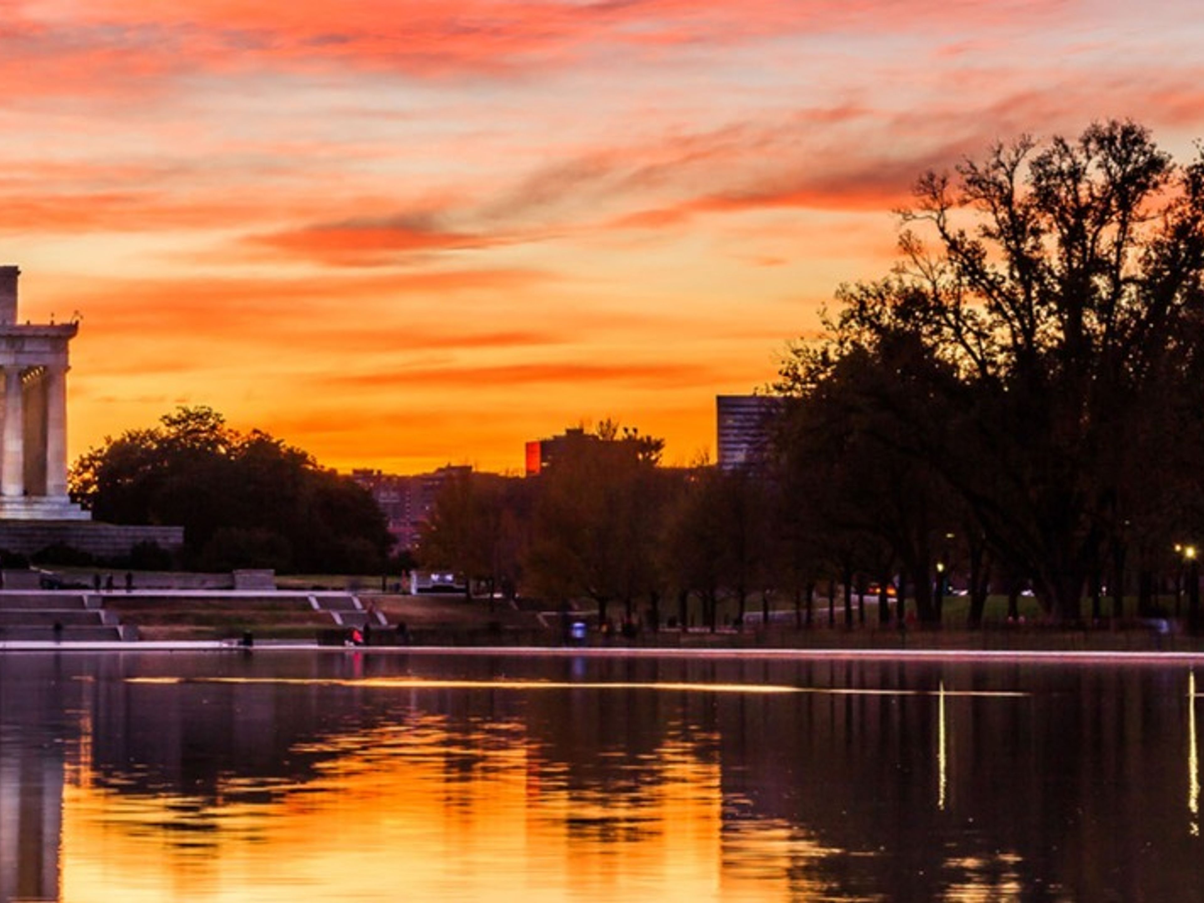 The Abraham Lincoln monument panoramic view, WASHINGTON D.C., Washington state, United States of America.