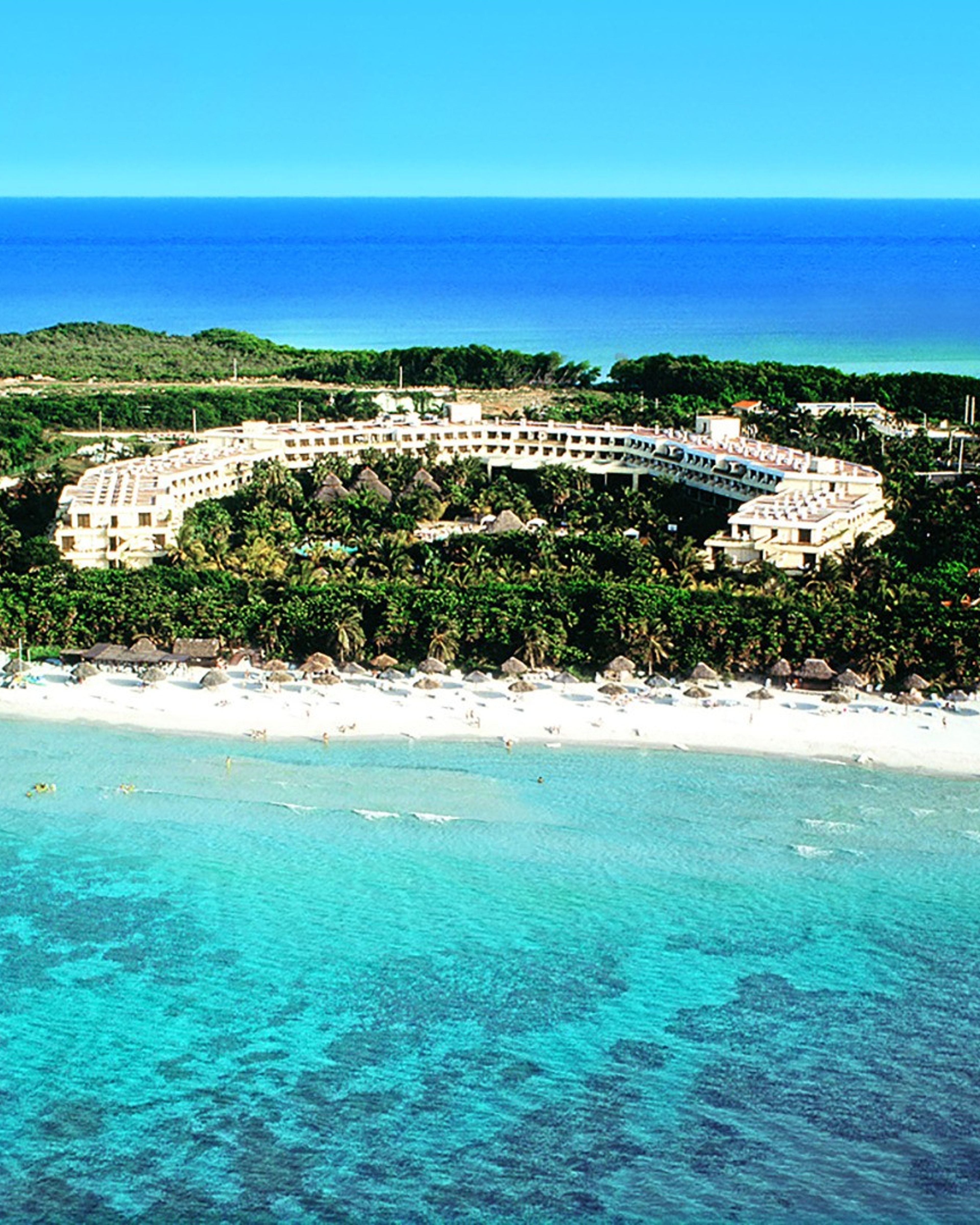 Panoramic aereal hotel & beach view