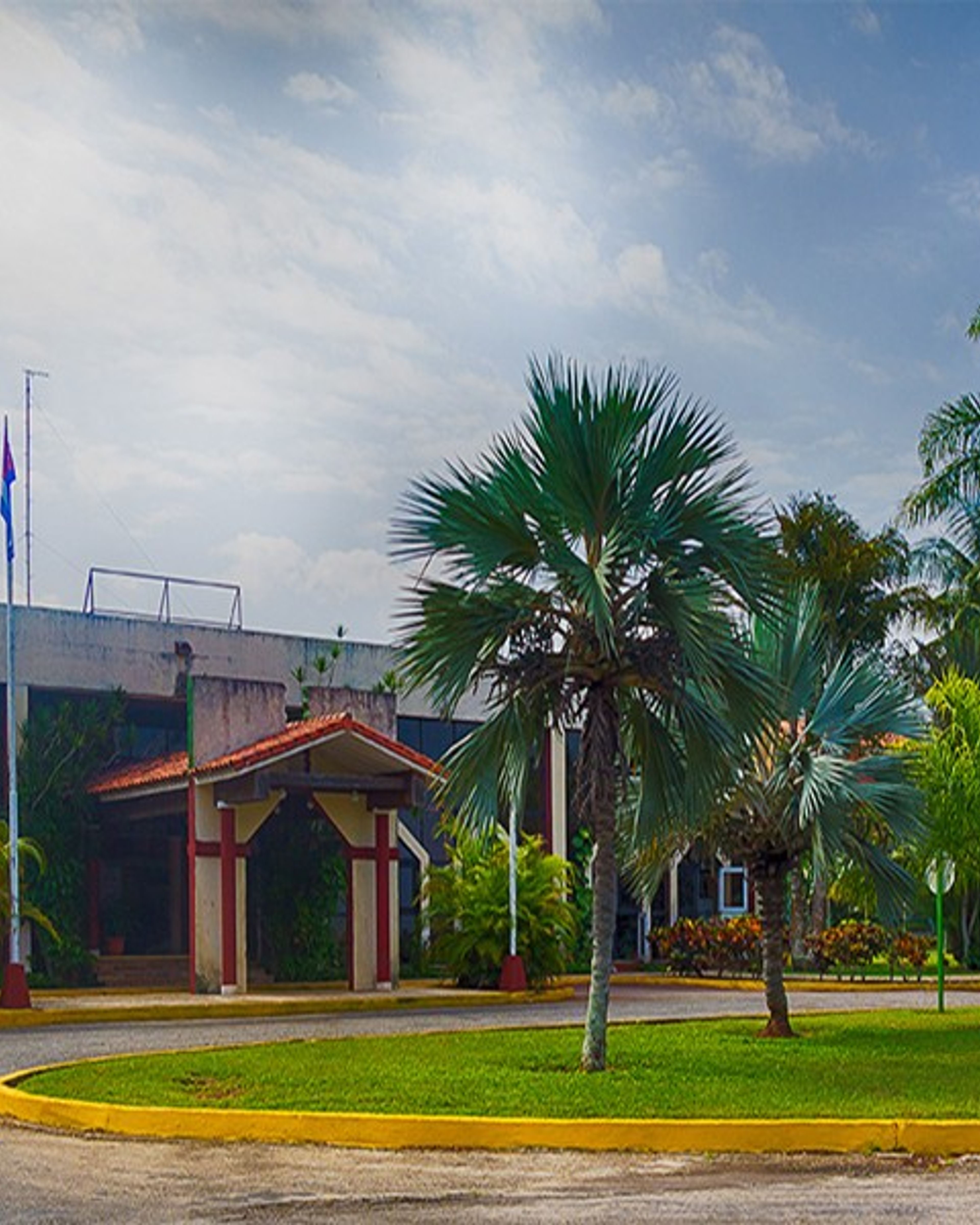 Hotel entrance panoramic view