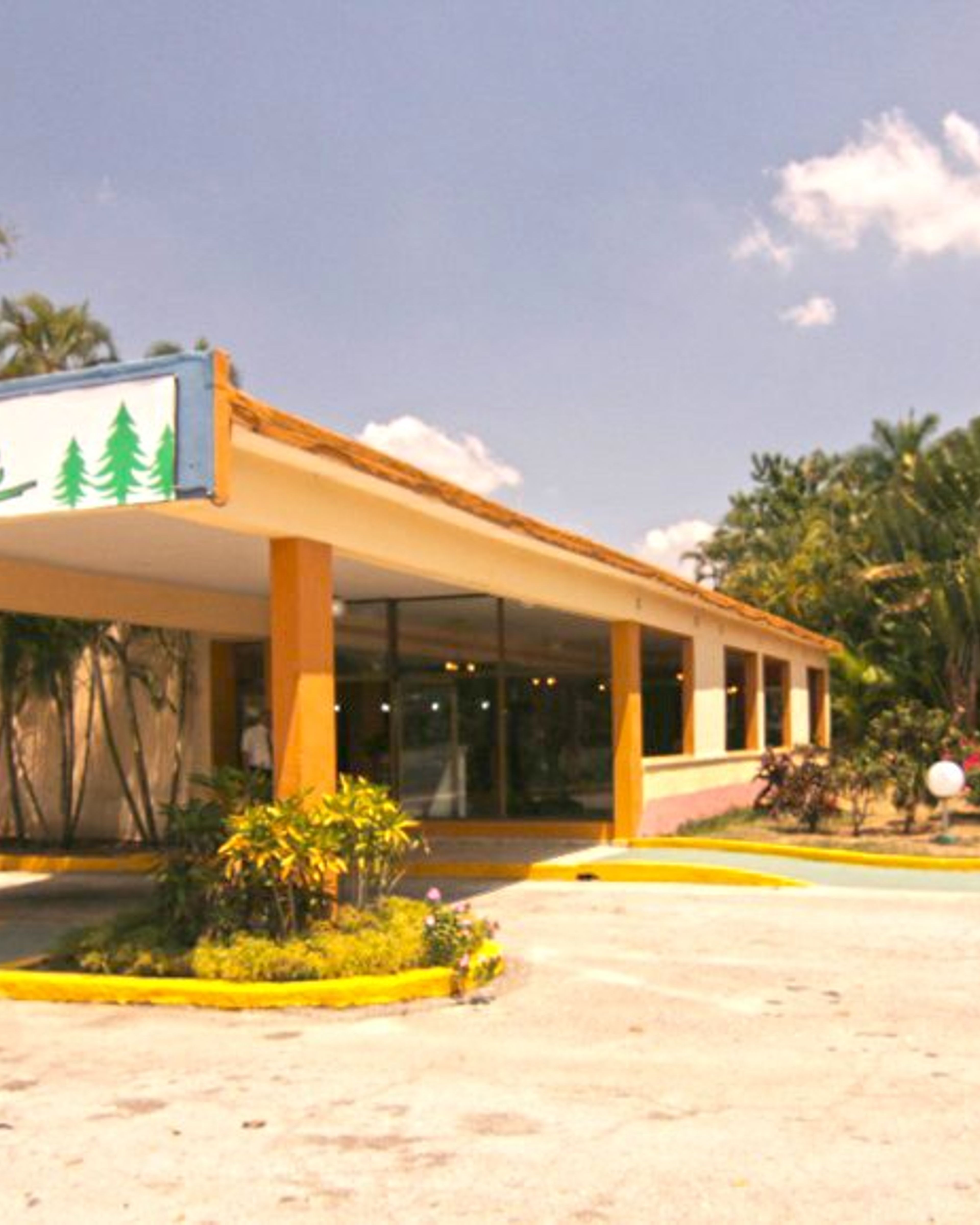 Hotel entrance panoramic view