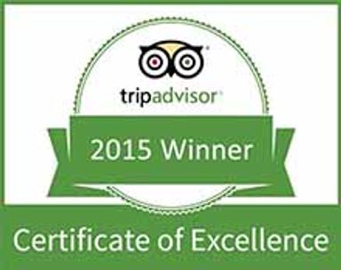 TripAdvisor : Certificat d'excellence.