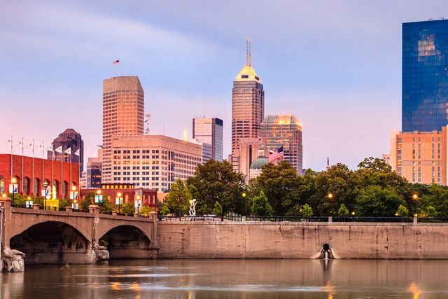 Indianapolis city panoramic view, INDIANÁPOLIS, Indiana state, United States of America.