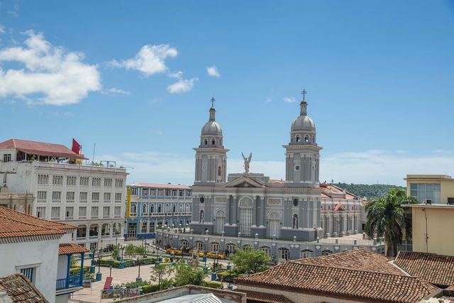The Cathedral of Santiago de Cuba panoramic view, Santiago de Cuba, Cuba.