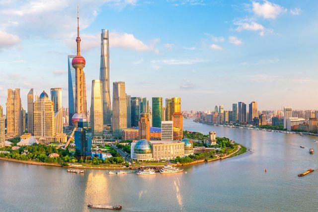 Shanghai city panoramic view, SHANGHAI, Shanghai Municipalitie (上海市), China.