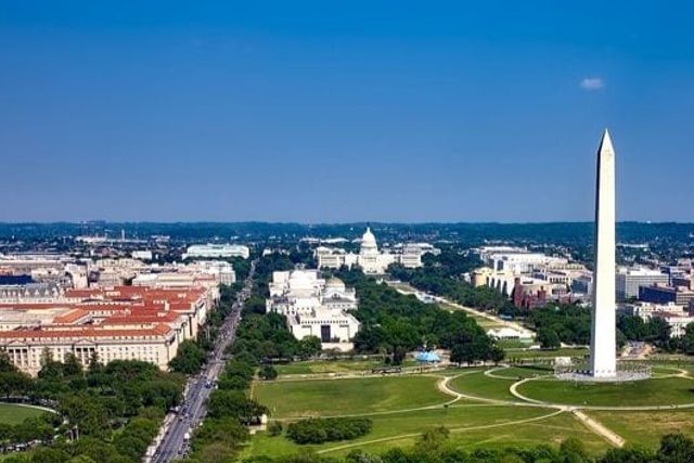 Aerial view of the Washington Monument, WASHINGTON D.C., Washington state, United States of America.