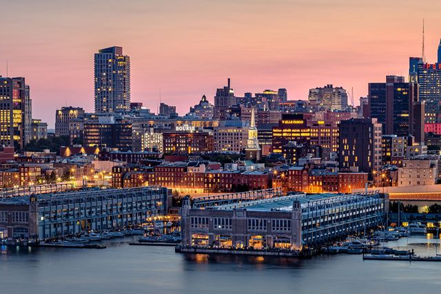 The Houses Marinas in Philadelphia bay panoramic view, PHILADELPHIA, Pennsylvania state, United States of America.