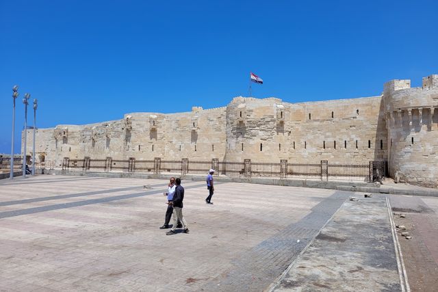 Qaytbay Castle panoramic view, Alexandria, Egypt.