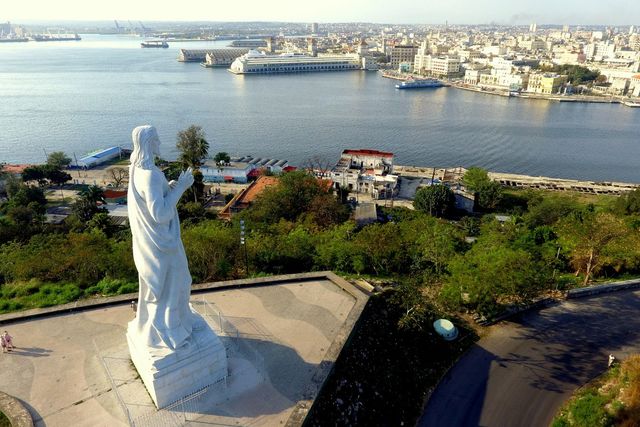 Monument to Christ in Havana panoramic view, Havana, Cuba.
