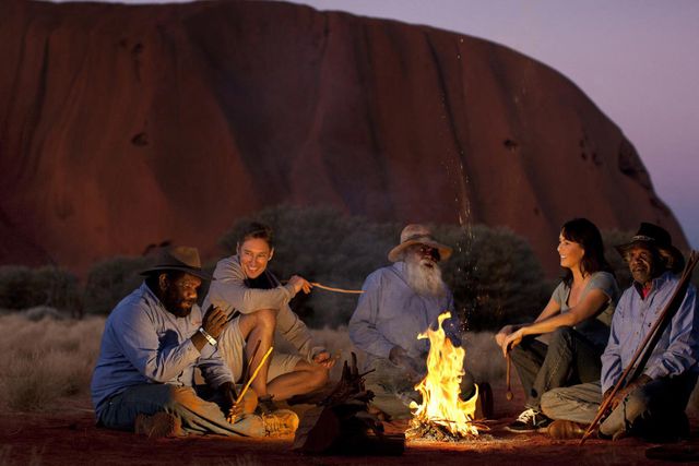 AYERS ROCK (Uluru-Kata Tjuta National Park) panoramic view, Australia. LUXURY AUSTRALIA Private Tour.