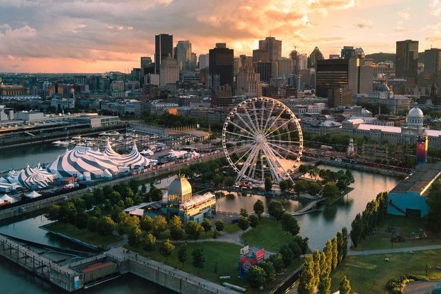 The old port of Montreal city panoramic view, MONTREAL, Quebec province, Canada.