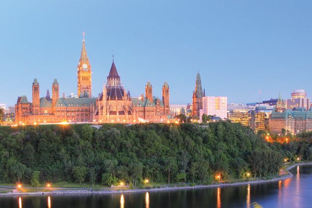 The Ottawa Parliament Hill panoramic view, OTTAWA, Ontario province, Canada.