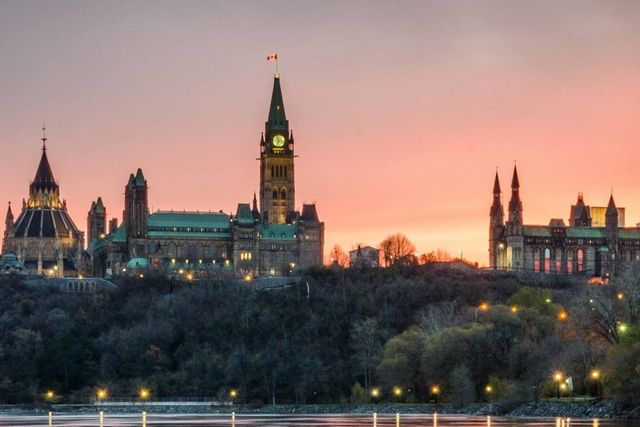 The Ottawa Parliament Hill panoramic view, OTTAWA, Ontario province, Canada.