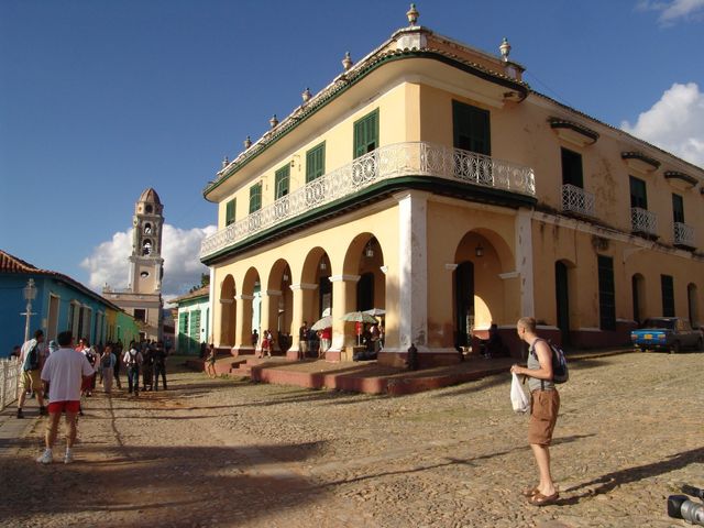 Romantic museum at Trinidad mayor square panoramic view