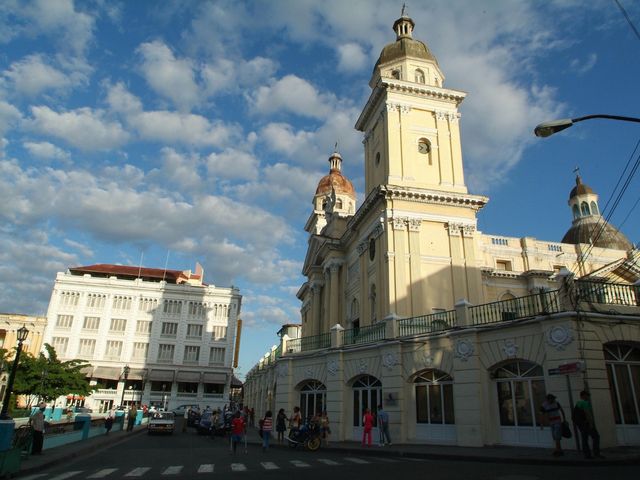 Cathedral of Santiago  and Céspedes park panoramic view, Santiago de Cuba city