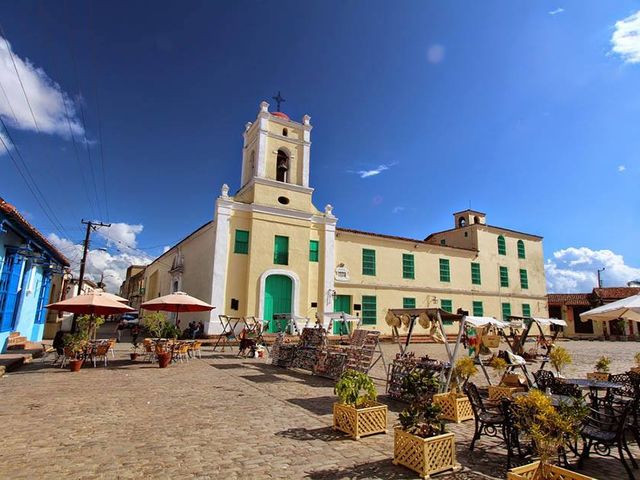 San Juan De Dios Square panoramic view, Camagüey, Cuba.