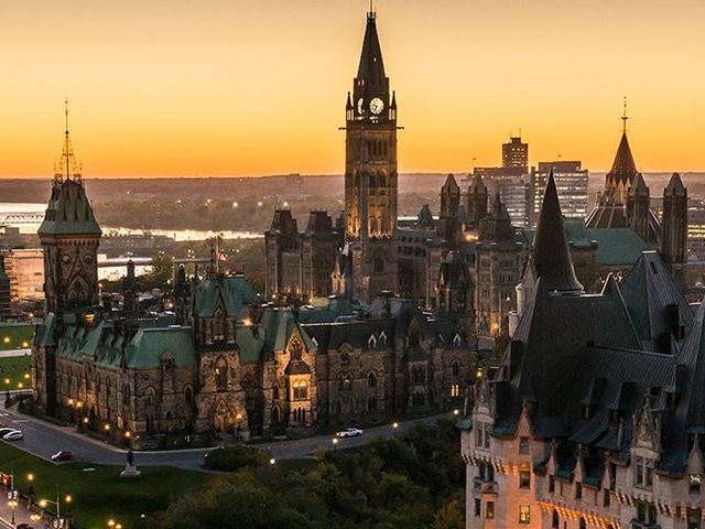 The Ottawa Parliament panoramic view, OTTAWA, Ontario province, Canada.