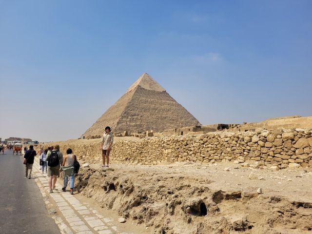 The Pyramids of Giza panoramic view, Giza, Cairo, Egypt.