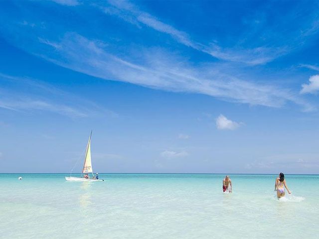 Varadero beach panoramic view, Matanzas, Cuba. MOTORCYCLE TOUR FROM HAVANA TO PLAYAS DEL ESTE & VARADERO.