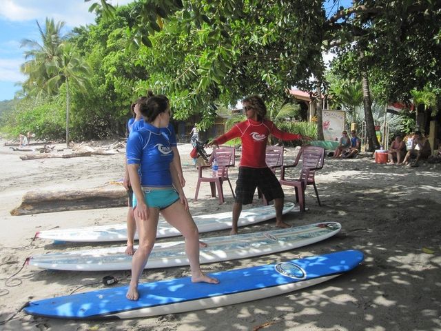 Surf class at Samara beach, Costa Rica