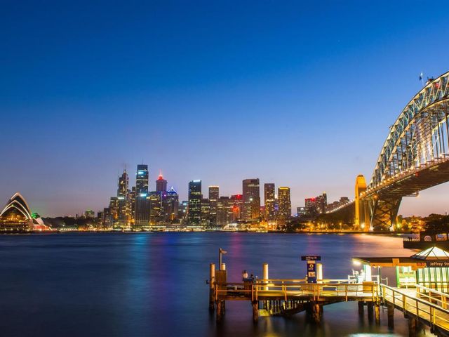 Sydney Harbour Bridge and the Opera house panoramic view, Sydney, Australia.