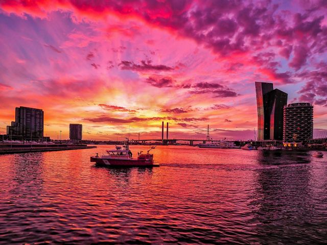 The Docklands of Melbourne city panoramic view, Melbourne, Australia.
