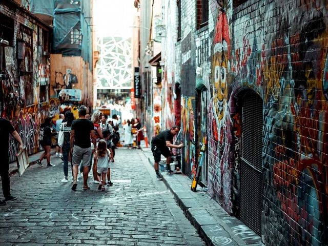 The traditional town of Melbourne city panoramic view, Melbourne, Australia.