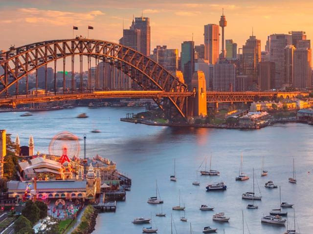 Sydney Harbour Bridge panoramic view, Sydney, Australia.