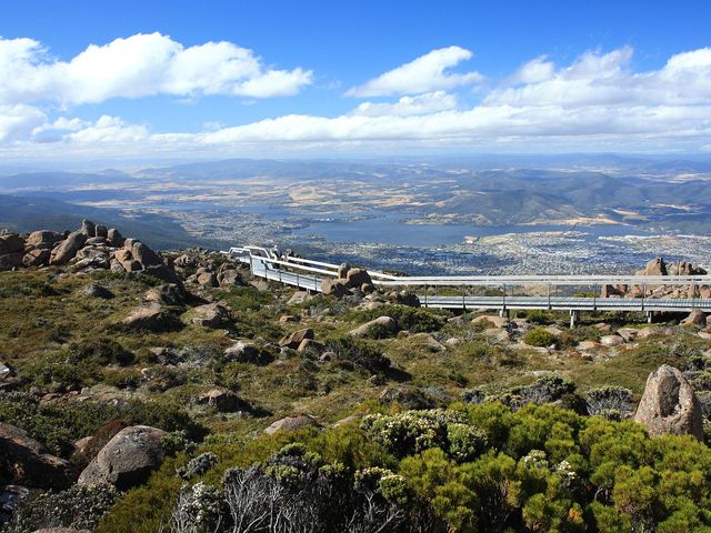 Mt Wellington panoramic view, Hobart, Tasmania, Australia.