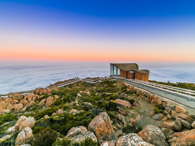 Mt Wellington panoramic view, Hobart, Tasmania, Australia.